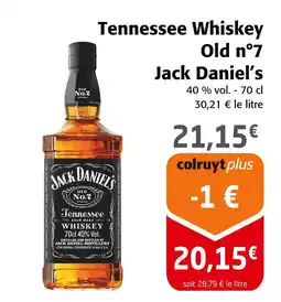 Colruyt Jack Daniel's Tennessee Whiskey Old n°7 offre