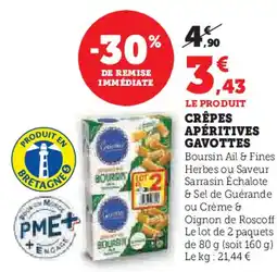 Super U Crêpes apéritives gavottes offre