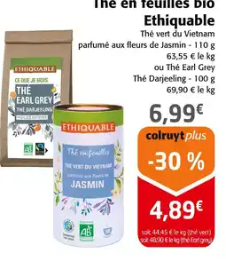 Colruyt Ethiquable Thé en feuilles bio offre