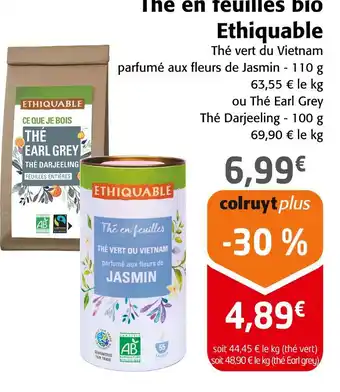 Colruyt Ethiquable Thé en feuilles bio offre