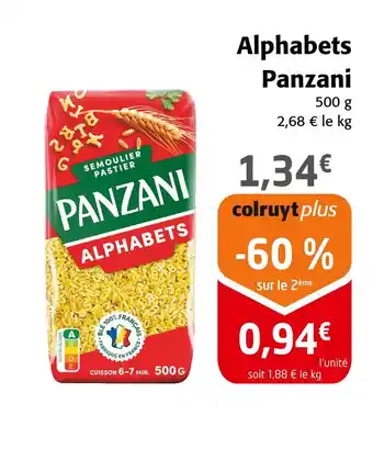 Colruyt Panzani Alphabets offre