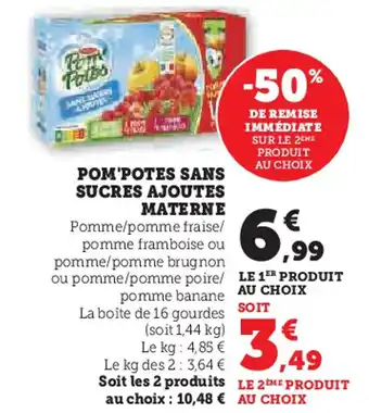 Super U MATERNE Pom'potes sans sucres ajoutes offre