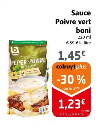 Colruyt boni Sauce Poivre vert offre