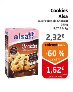 Colruyt Alsa Cookies Aux Pépites de Chocolat offre