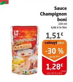 Colruyt boni Sauce Champignon offre