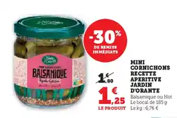 Super U JARDIN D'ORANTE Mini cornichons recette aperitive offre