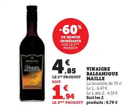 Super U MAILLE Vinaigre balsamique offre