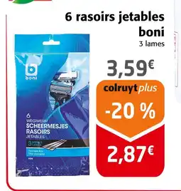 Colruyt boni 6 rasoirs jetables offre