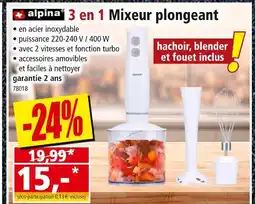 Norma Alpina 3 en 1 Mixeur plongeant offre