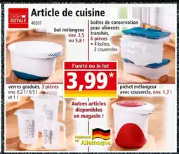 Norma Casa Royale Article de cuisine offre