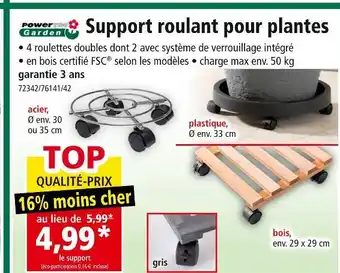 Norma POWERTEC GARDEN Support roulant pour plantes offre