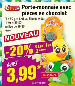 Norma FIZZY Porte-monnaie avec pièces en chocolat offre