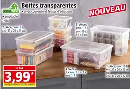 Norma TOPTEX Boîtes transparentes avec couvercle et fentes d'aérations offre