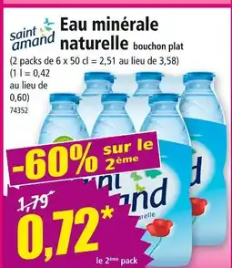 Norma SAINT AMAND Eau minérale naturelle bouchon plat offre