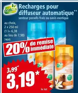 Norma PRAKTIX Recharges pour diffuseur automatique offre