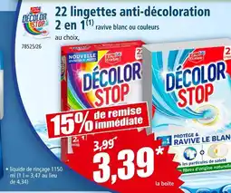 Norma DÉCOLOR STOP 22 lingettes anti-décoloration 2 en 1 offre