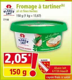 Norma ALSACE LAIT Fromage à tartiner ail et fines herbes offre