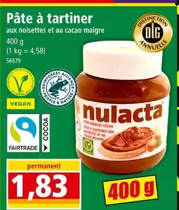 Norma nulacta Pâte à tartiner offre