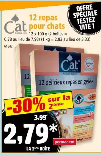 Norma Cat Bonbon 12 repas pour chats offre