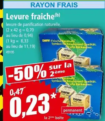 Norma DHW Levure fraîche offre