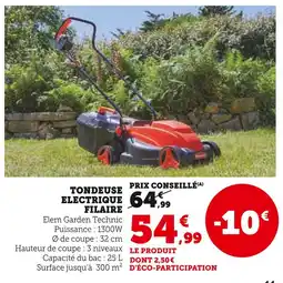 U Express Tondeuse electrique filaire offre