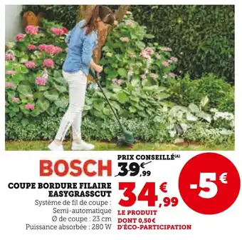 U Express BOSCH Coupe bordure filaire easygrasscut offre