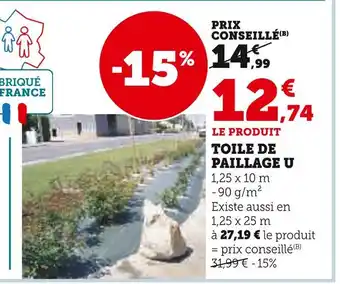 U Express U Toile de paillage offre