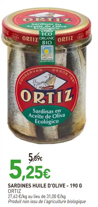 naturéO ORTIZ Sardines huile d'olive offre