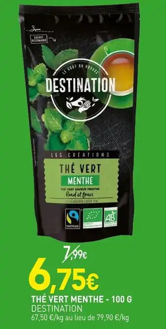 naturéO DESTINATION Thé vert menthe offre