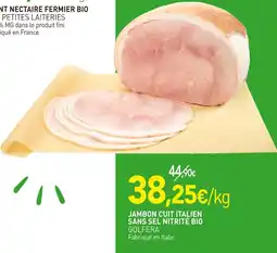 naturéO Golfera Jambon cuit italien sans sel nitrite bio offre