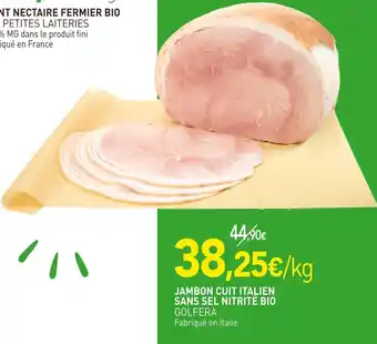 naturéO Golfera Jambon cuit italien sans sel nitrite bio offre