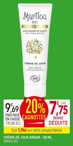 naturéO MARILOU Crème de jour argan offre