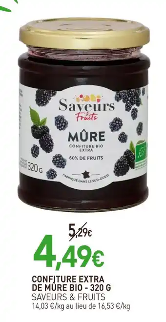 naturéO Saveurs & Fruits Confiture Extra de Mûre Bio offre