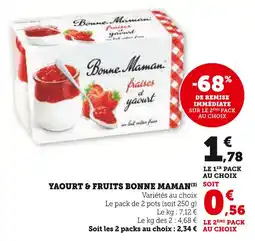 U Express Bonne Maman Yaourt & Fruits offre