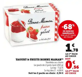 U Express Bonne Maman Yaourt & Fruits offre