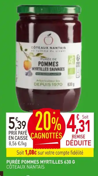 naturéO Côteaux Nantais Purée pommes myrtilles offre