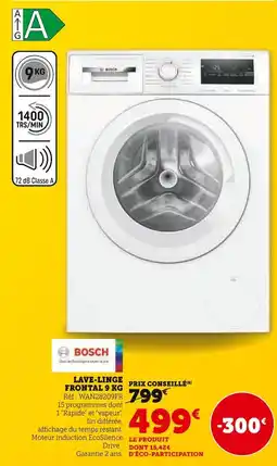 Hyper U BOSCH Lave-linge frontal 9 kg offre