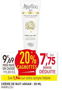 naturéO Marilou Crème de nuit argan offre