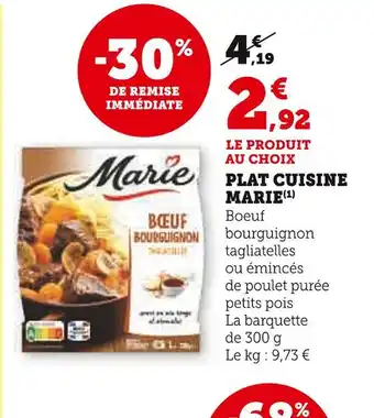 U Express Marie Plat cuisine offre