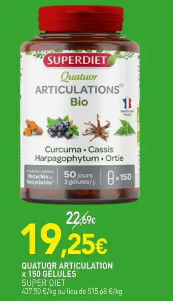 naturéO SUPER DIET Quatuor Articulations offre