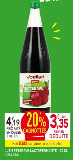 naturéO VOELKEL Jus betterave lactofermenté offre