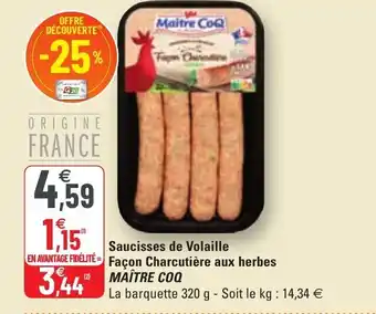G20 Saucisses de volaille offre