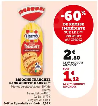 U Express HARRYS Brioche tranchée sans additif offre