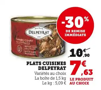 U Express DELPEYRAT Plats cuisinés offre