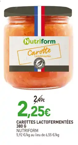 naturéO NUTRIFORM Carottes lactofermentées offre