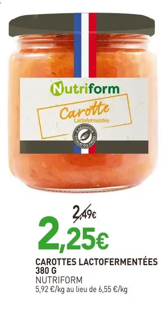 naturéO NUTRIFORM Carottes lactofermentées offre