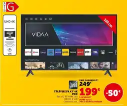 Hyper U VIDAA Téléviseur 43 4k uhd offre