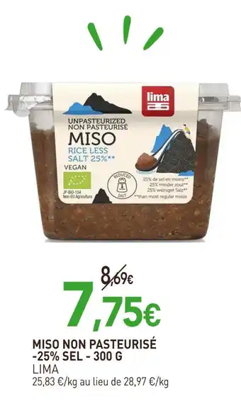 naturéO LIMA Miso non pasteurisé -25% sel offre