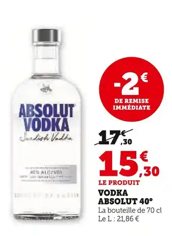 U Express Absolut Vodka 40° offre