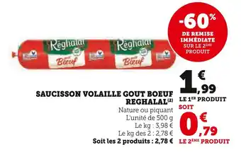 U Express Réghalal Saucisson Volaille Gout Boeuf offre